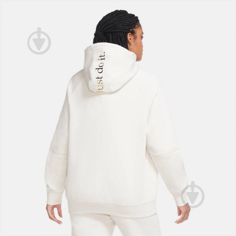 Джемпер Nike W NSW ICN CLSH HOODY FLC OS DC0652-104 р. S бежевый - фото 2