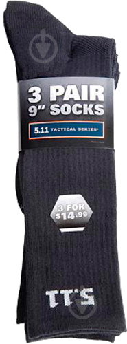 Шкарпетки 5.11 Tactical Socks - 3 Pack 59121 р.L [019] Black 3 шт. - фото 3