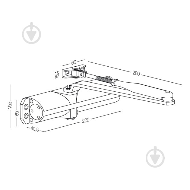 Доводчик дверной ECO Schulte TS-10D/ST.RAIL белый 80 кг - фото 3