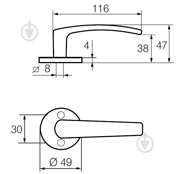 Ручка на розетке Abloy Polarita 16/001 fin round 40 мм матовый хром - фото 5