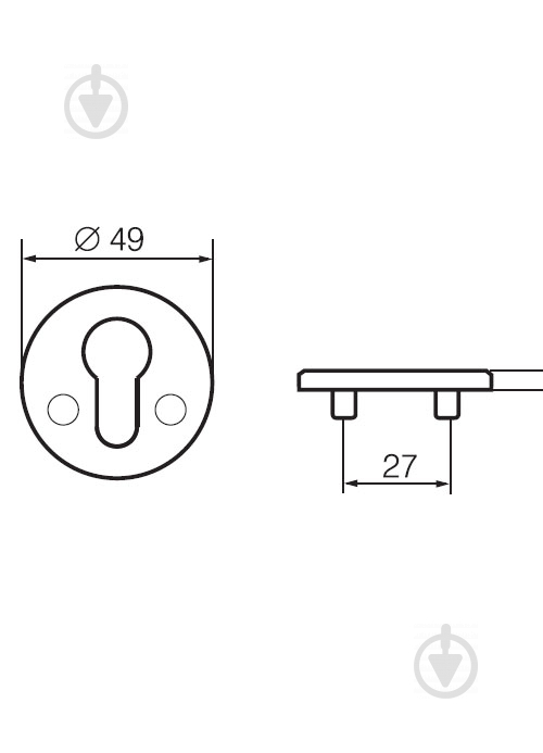 Накладка Abloy LH001 FIN ROUND 40 мм FE HCR PZ матовий хром - фото 4