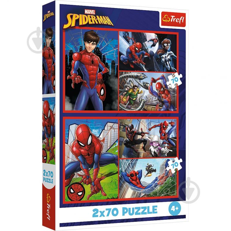 Пазлы Trefl Spiderman Паучьи истории 2x70 элементов 34443 - фото 1