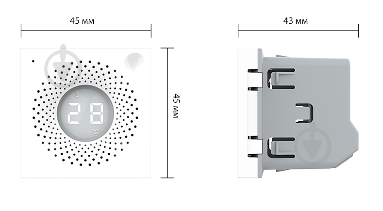 Регулятор температури одноклавішний Livolo C7 без підсвітки білий VL-FCEZ-2WP - фото 5