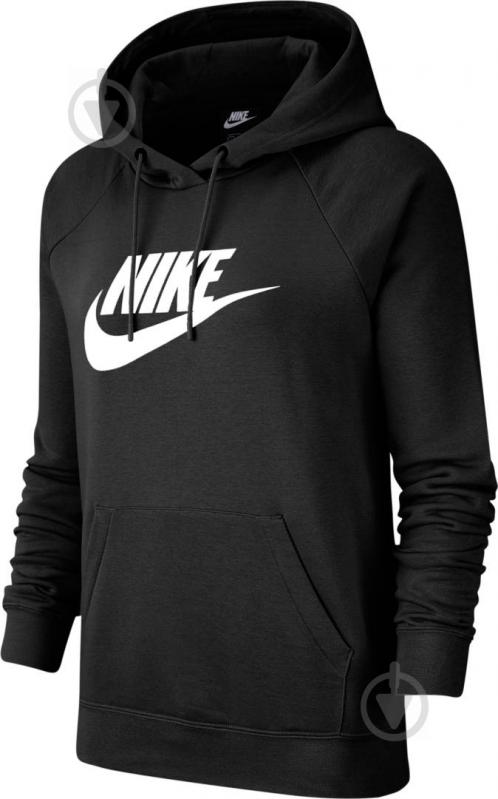 Джемпер Nike W NSW ESSNTL HOODIE PO FLC HBR BV4126-010 р. L черный - фото 1