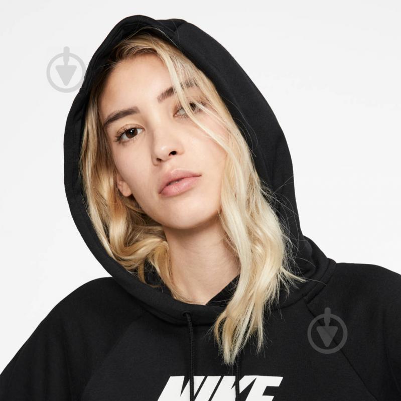 Джемпер Nike W NSW ESSNTL HOODIE PO FLC HBR BV4126-010 р. L чорний - фото 6