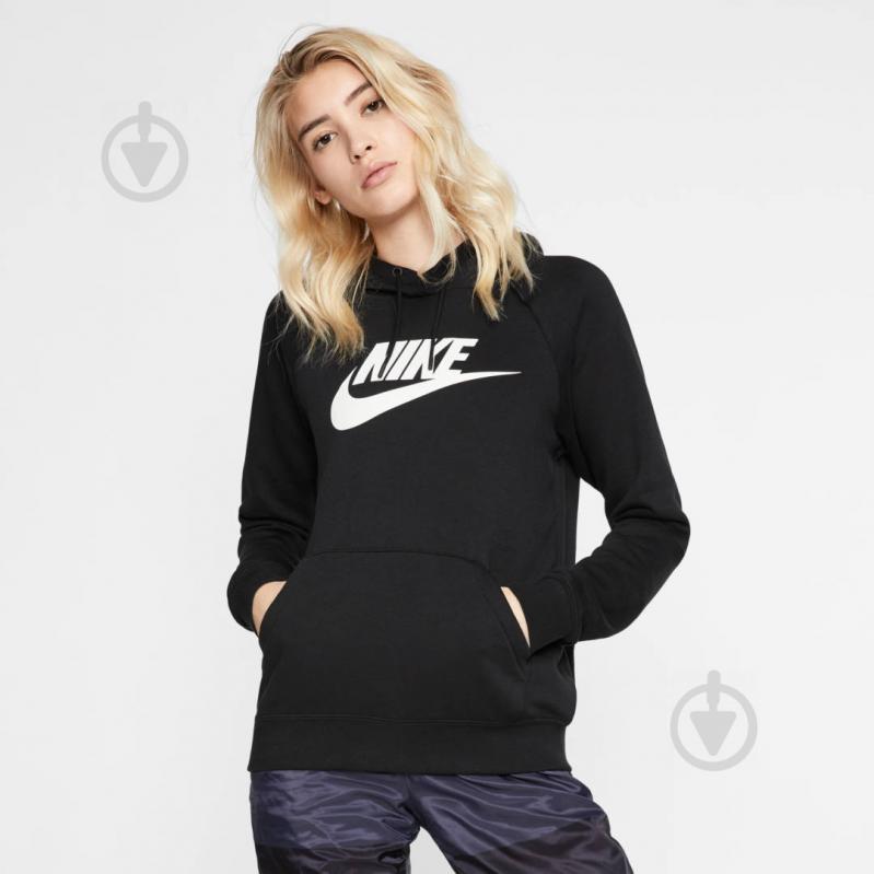 Джемпер Nike W NSW ESSNTL HOODIE PO FLC HBR BV4126-010 р. XL чорний - фото 4