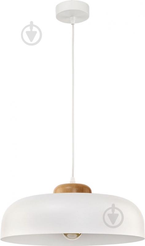 Підвіс TK Lighting Steel 1x60 Вт E27 білий/дерево 2375 - фото 1 Підвіс TK Lighting Steel 1x60 Вт E27 білий/дерево 2375 - фото 1