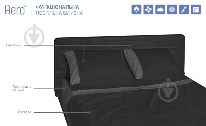 Простынь на резинке Aero Black Diamond 180x200 см черный диамант Sonex - фото 3