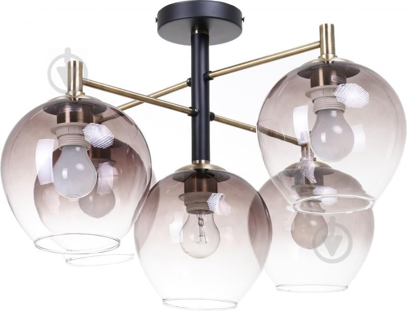 Люстра Accento lighting Sorrento h410 x d625 мм 5x60 Вт E27 античная латунь - фото 1