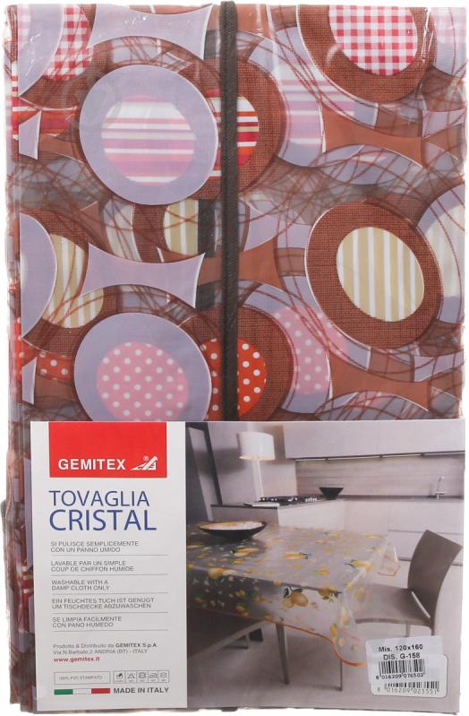 Скатертина Cristal Eco 120x160 см коричневий/прозорий Gemitex - фото 1