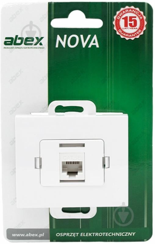 Розетка комп'ютерна + телефонна Abex Nova ISDN, 4,6,8, pin, LSA білий GTP-10N бі - фото 3