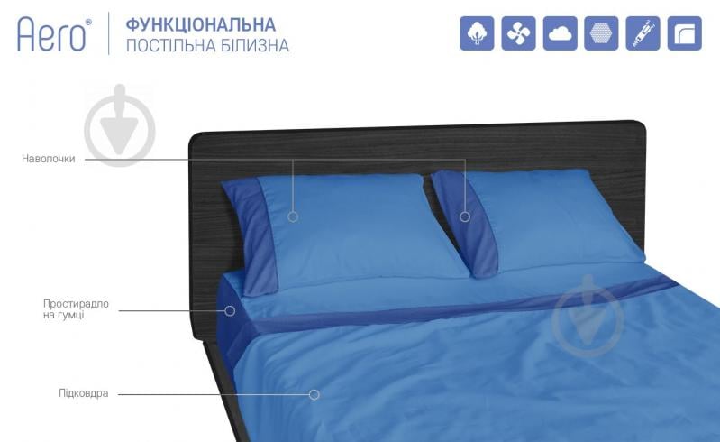 Простынь на резинке Aero Blue Sapphire 90x200 см синий сапфир Sonex - фото 4