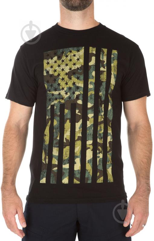 Футболка 5.11 Tactical Camo Flag Tee 41195GX р. XXL черный - фото 1