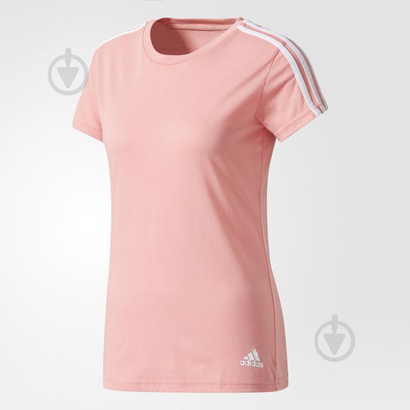 Футболка Adidas Essentials 3-Stripes Tee BR2459 р.S розовый - фото 1