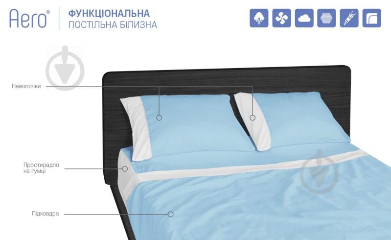 Простынь на резинке Aero Ocean Blue 90x200 см голубой океан Sonex - фото 4