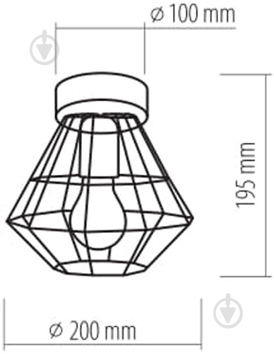 Люстра стельова TK Lighting Diamond 1x60 Вт E27 чорний 2294 - фото 2