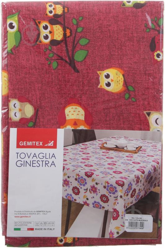 Скатертина Ginestra сови 120x160 см червоний Gemitex - фото 3