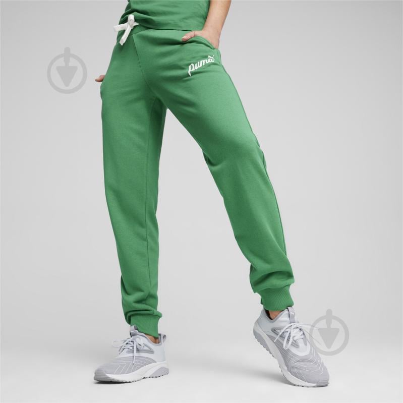 Штани Puma ESS+ SCRIPT PANTS TR 67935086 р. XS зелений - фото 4