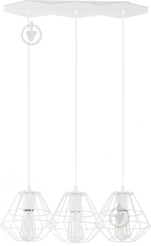 Підвіс TK Lighting Diamond 3x60 Вт E27 білий 848 - фото 1