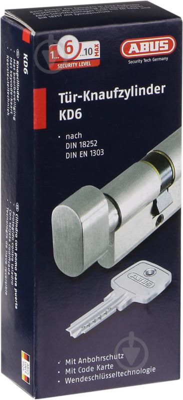 Циліндр Abus KD6 35x45 ключ-вороток 80 мм матова латунь - фото 4