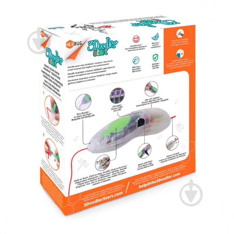 Набор для творчества 3Doodler Start 3D-ручка Hexbug 8SPSRBUG3E - фото 13