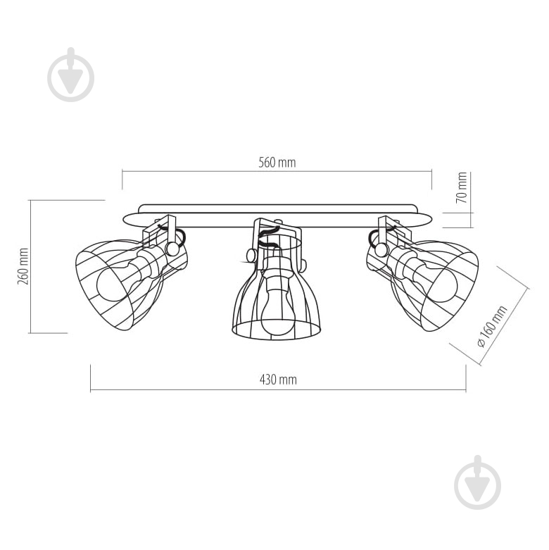 Спот TK Lighting Alano 3x60 Вт E27 білий 2118 - фото 2