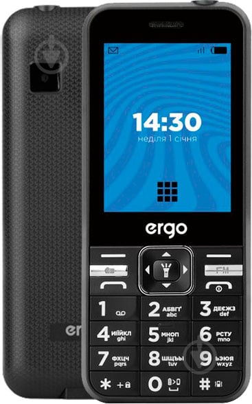 Мобільний телефон Ergo Е281 Dual Sim black E281 Black - фото 1