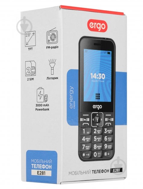 Мобільний телефон Ergo Е281 Dual Sim black E281 Black - фото 9