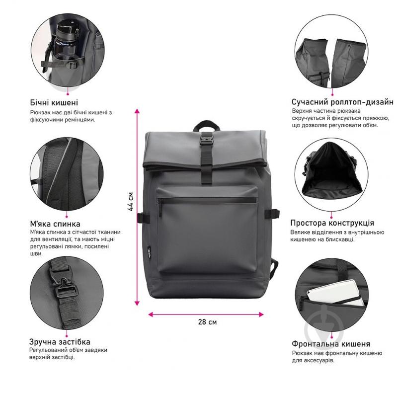 Рюкзак NikiBo Trekker серый - фото 3