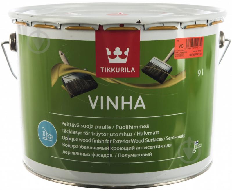 Краска TIKKURILA антисептик Vinha для деревянніх фасадов VC полумат 9 л - фото 1