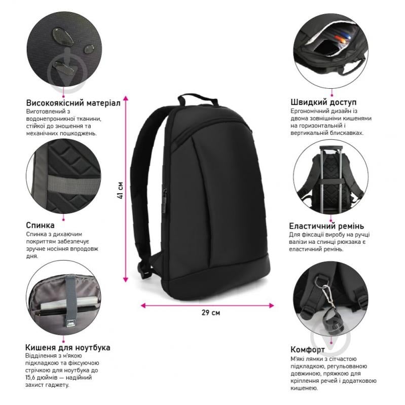 Рюкзак NikiBo Trail черный - фото 3