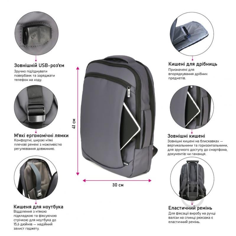 Рюкзак NikiBo Ranger серый - фото 3 Рюкзак NikiBo Ranger серый - фото 3