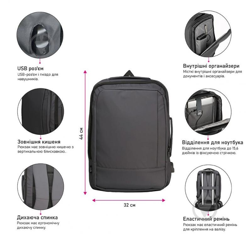 Рюкзак NikiBo Horizon серый - фото 3