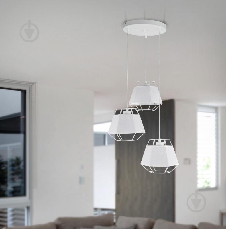 Люстра подвесная TK Lighting Cristal 3x60 Вт E27 белый 1853 - фото 2