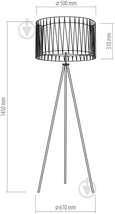 Торшер TK Lighting Harmony 60 Вт E27 серый 2897 - фото 2