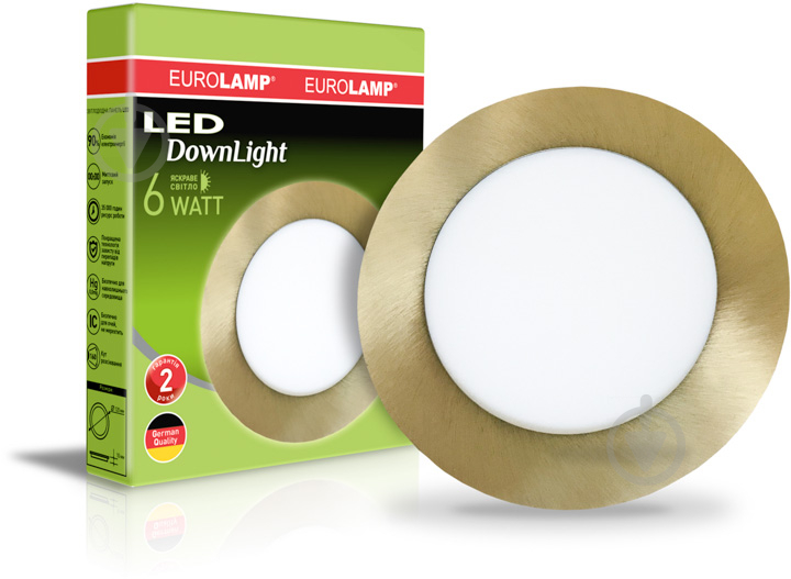 Світильник точковий Eurolamp Downlight LED-DLR-6/4(golden) 6 Вт 4000 К золотий - фото 2