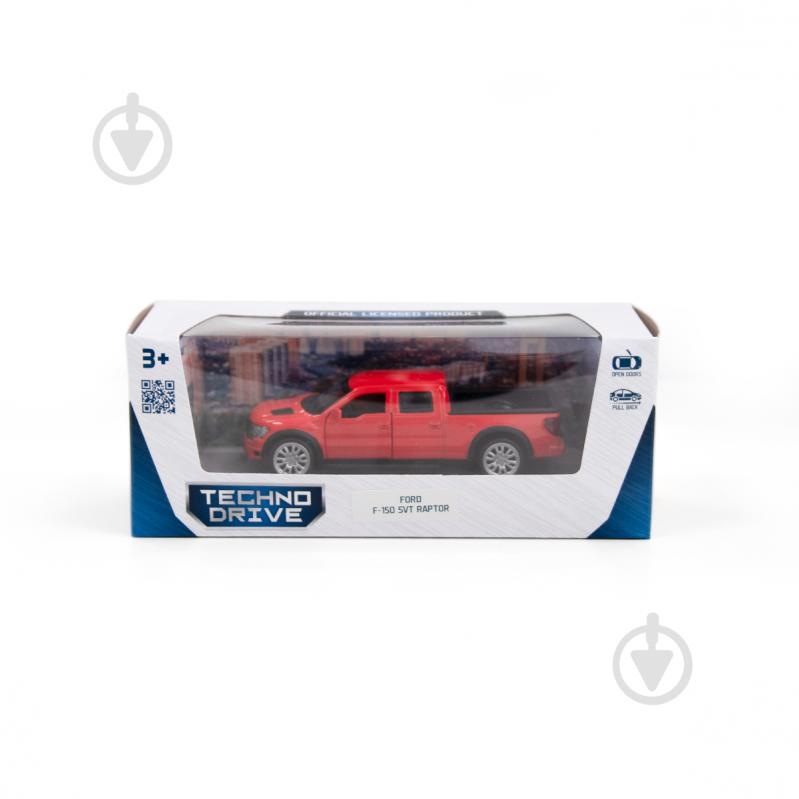 Машинка TechnoDrive 1:32 FORD F-150 SVT Raptor (оранжевый) 250262 - фото 11