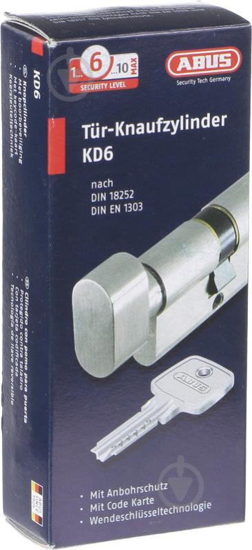 Цилиндр Abus KD6 35x55 ключ-вороток 90 мм матовая латунь - фото 4