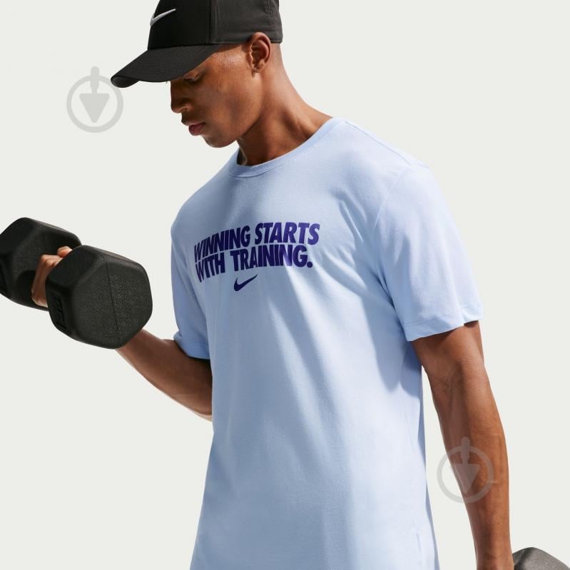 Футболка Nike M NK DF TEE WINNING HV4187-407 р.M блакитний - фото 6