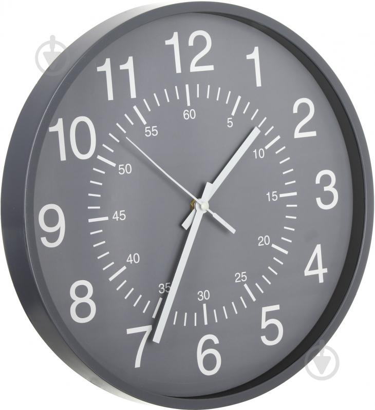 Часы настенные Timer 35,5x4,1 см серый - фото 2