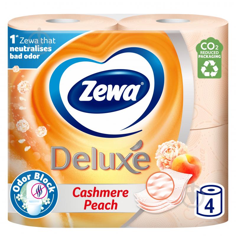 Туалетная бумага Zewa Deluxe с ароматом персика трехслойная 4 шт. - фото 1