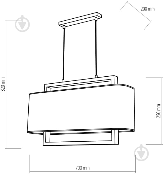 Люстра подвесная TK Lighting Artemida 2x60 Вт E27 дуб/лен 2561 - фото 3
