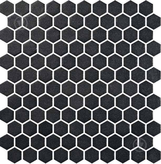 Мозаїка Onix Hex Stoneglass Black 2002901/371 (31,75 мм) 30,1x29 см - фото 1