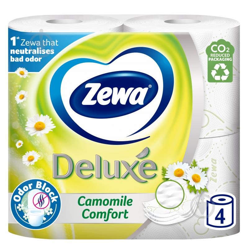 Туалетний папір Zewa Deluxe з ароматом ромашки тришаровий 4 шт. - фото 1