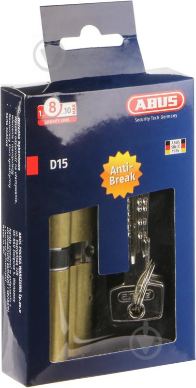 Циліндр Abus D15 45x45 ключ-ключ 90 мм матова латунь - фото 3