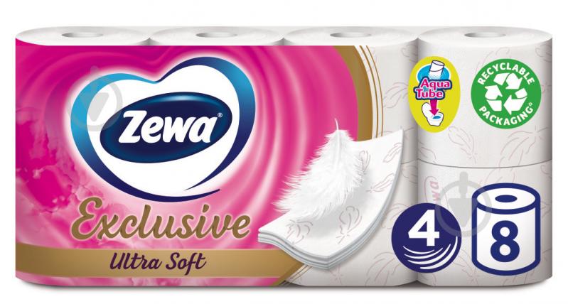 Туалетная бумага Zewa Exclusive четырехслойная 8 шт. - фото 1