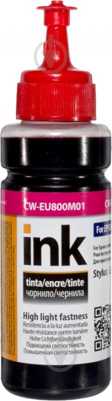 Чернила ColorWay Epson EU800 M UV Dye-based 100 мл (CW-EU800M01) magenta - фото 1