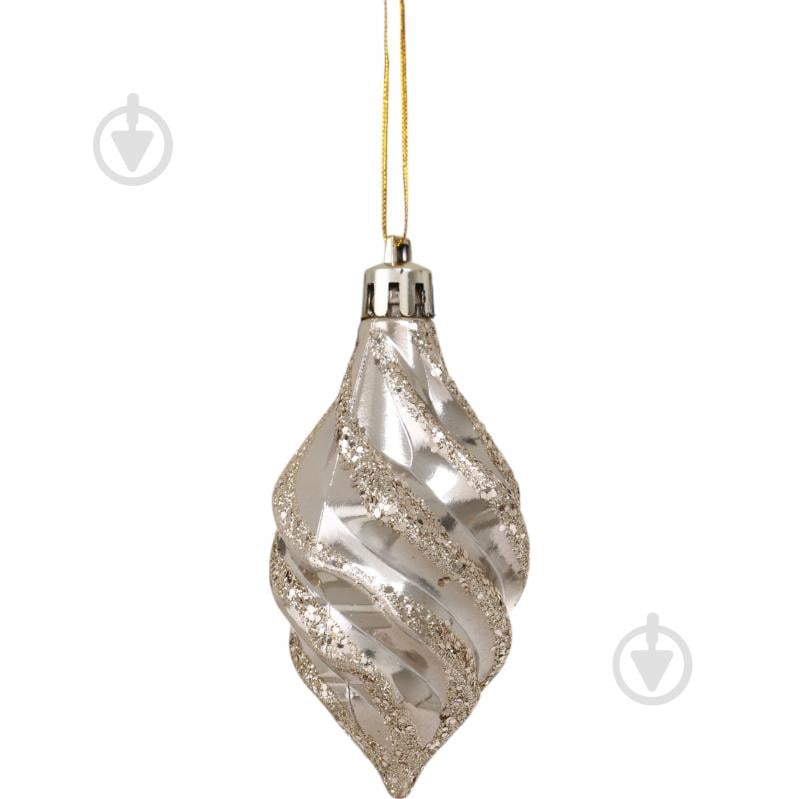 Набір підвісок куля/бурулька/дзиґа шампань d 60 мм 3 шт./уп. - фото 1