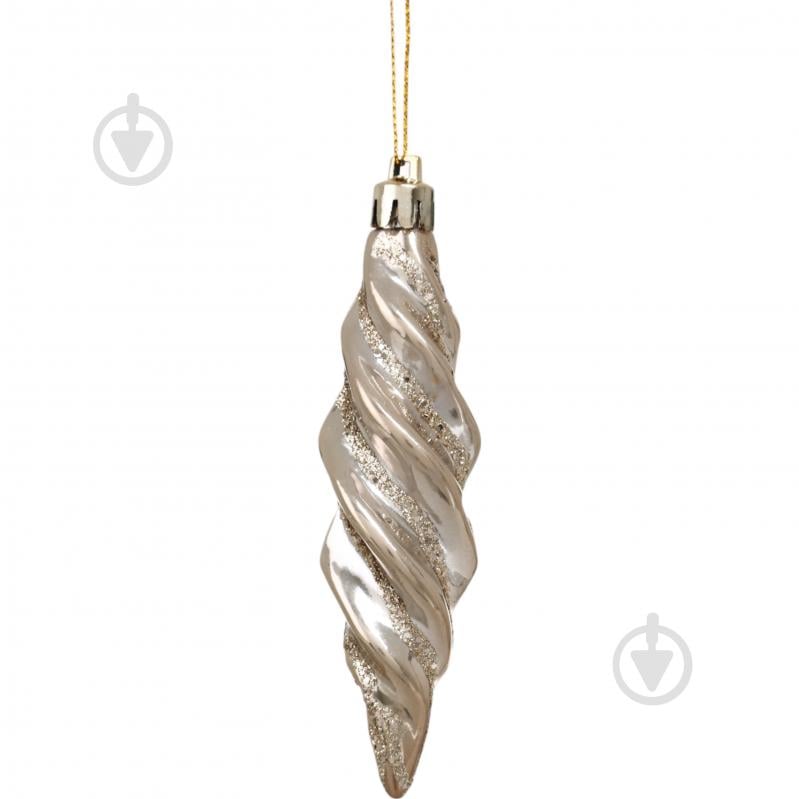 Набір підвісок куля/бурулька/дзиґа шампань d 60 мм 3 шт./уп. - фото 2