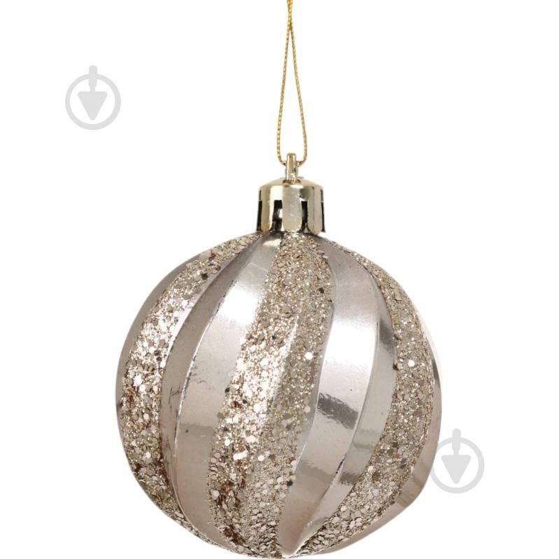 Набір підвісок куля/бурулька/дзиґа шампань d 60 мм 3 шт./уп. - фото 3